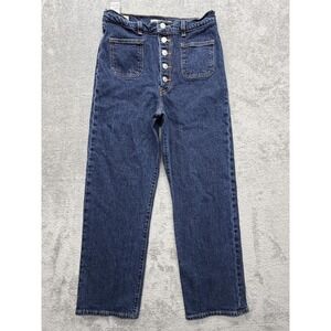Levi's Premium Jeans Womens 30 Dark‎ Wash Ribcage Straight Ankle Button Fly
